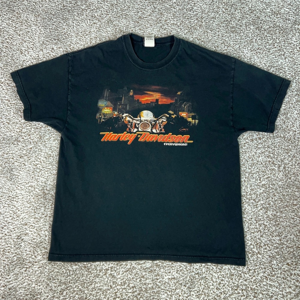Vintage Harley Davidson Shirt Mens Extra Large Black Biker St Paul Minnesota Tee